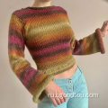 Винтажный короткий вязаный пуловер
